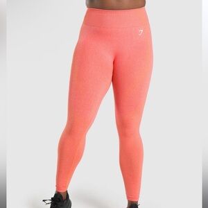 Gymshark Vital Seamless 2.0 Leggings - Orange Marl Size Small